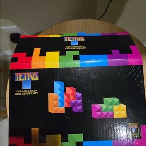 Tetris Ceramic Salt and Pepper Set – Multicolor Puzzle Pieces